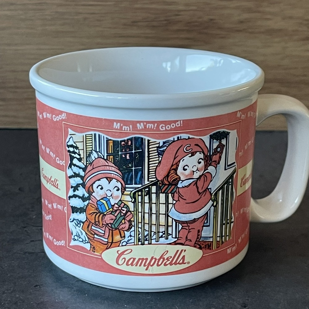 VTG 1998 Campbell's Soup Mug Mm! Mm! Good! Winter Season Cute Retro Americana